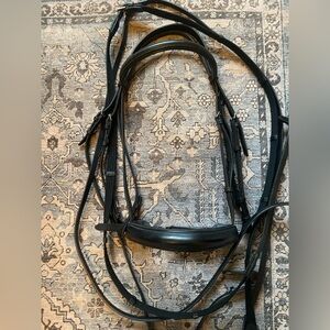 Dobert Black Leather double Bridle with Padded Noseband